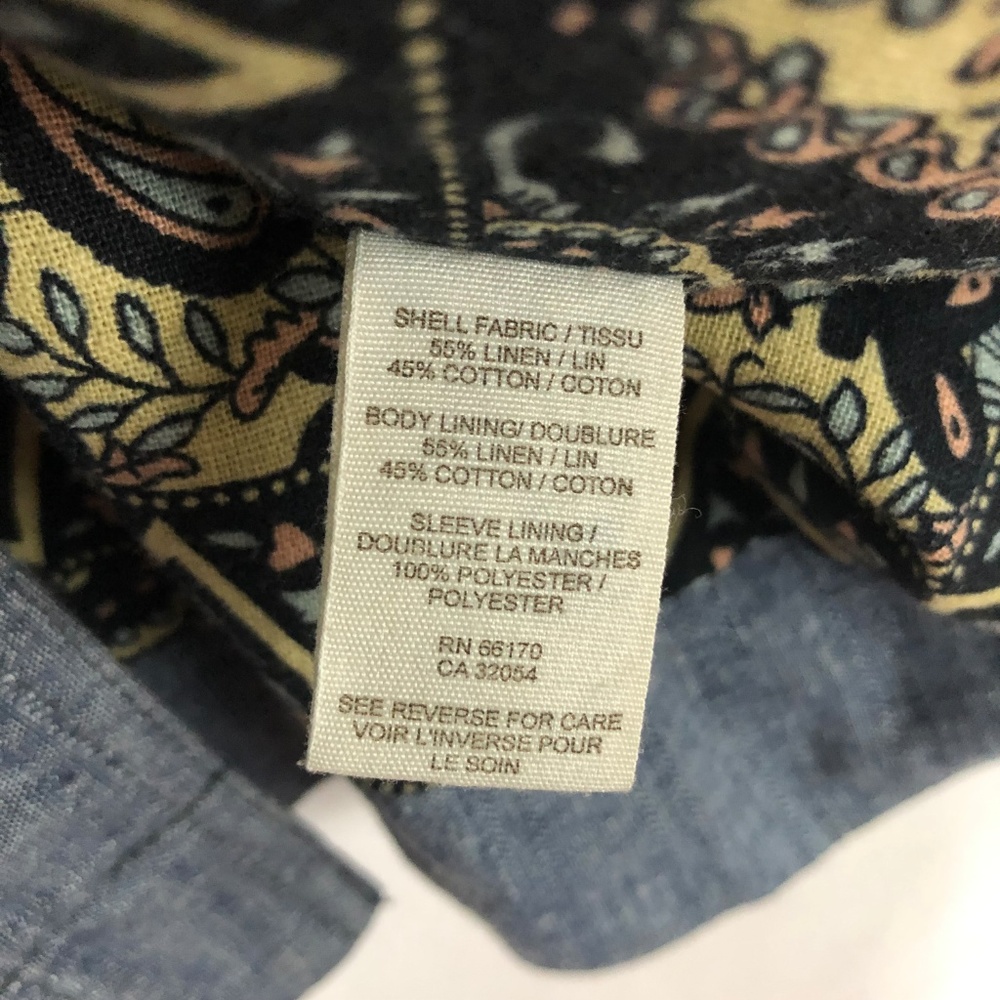 Free People Chambray Linen Blend Swing Jacket XS - Picture 5 of 5
